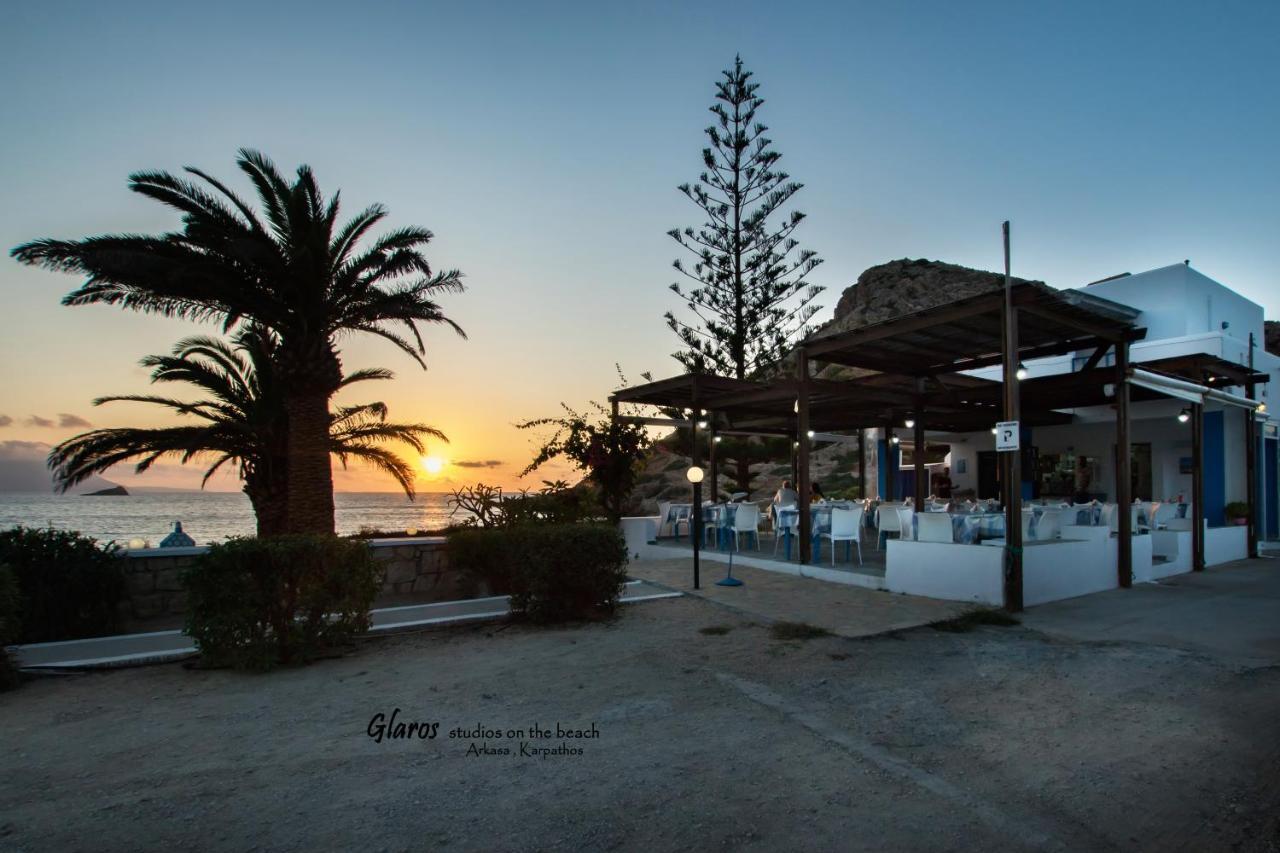 Glaros Luxury Studio On The Beach Appartement Arkasa Buitenkant foto