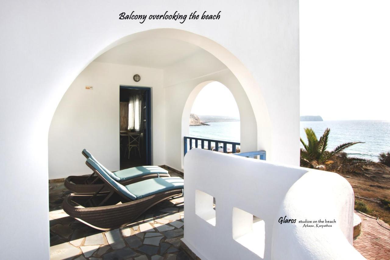 Glaros Luxury Studio On The Beach Appartement Arkasa Buitenkant foto