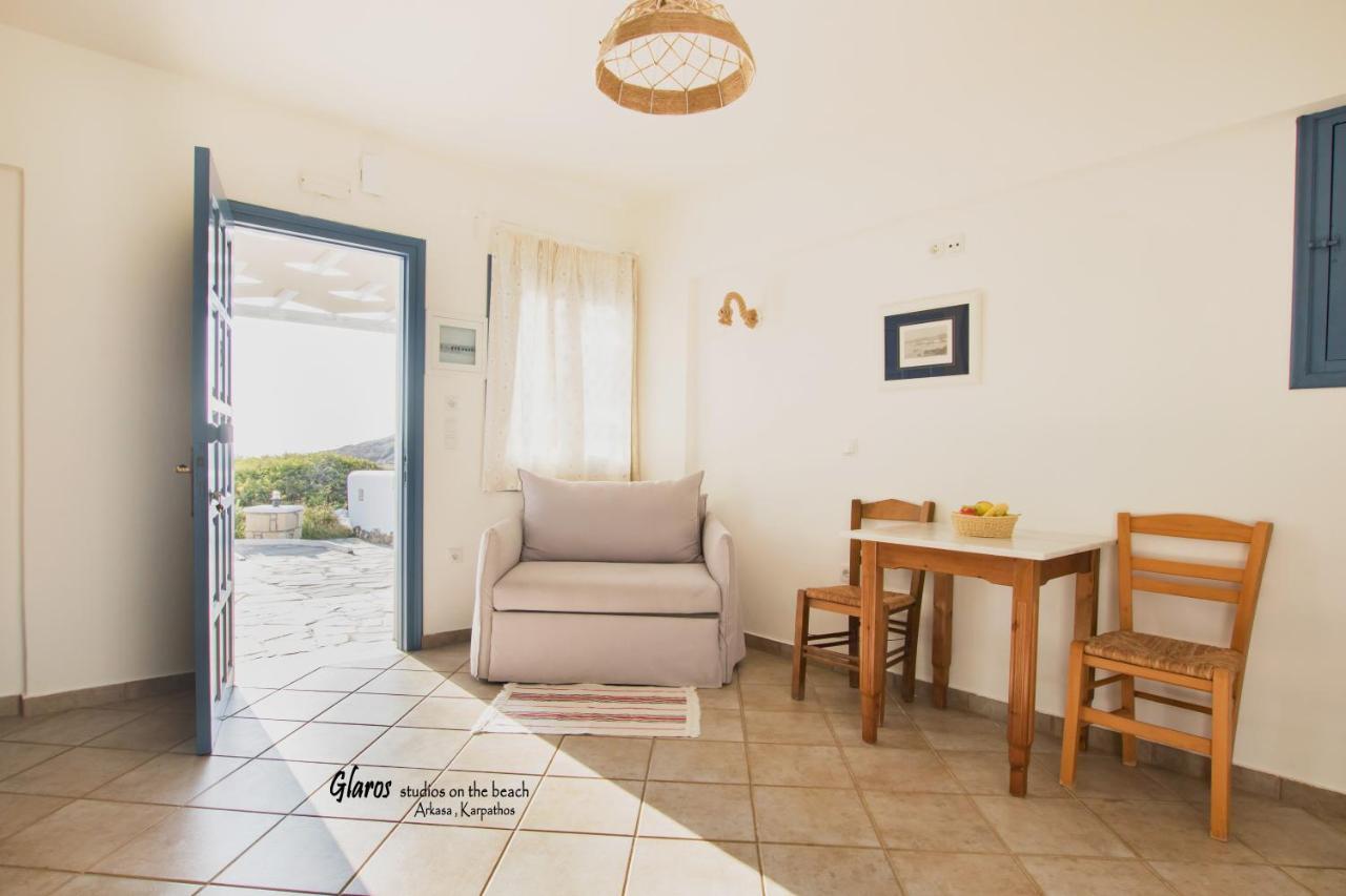 Glaros Luxury Studio On The Beach Appartement Arkasa Buitenkant foto