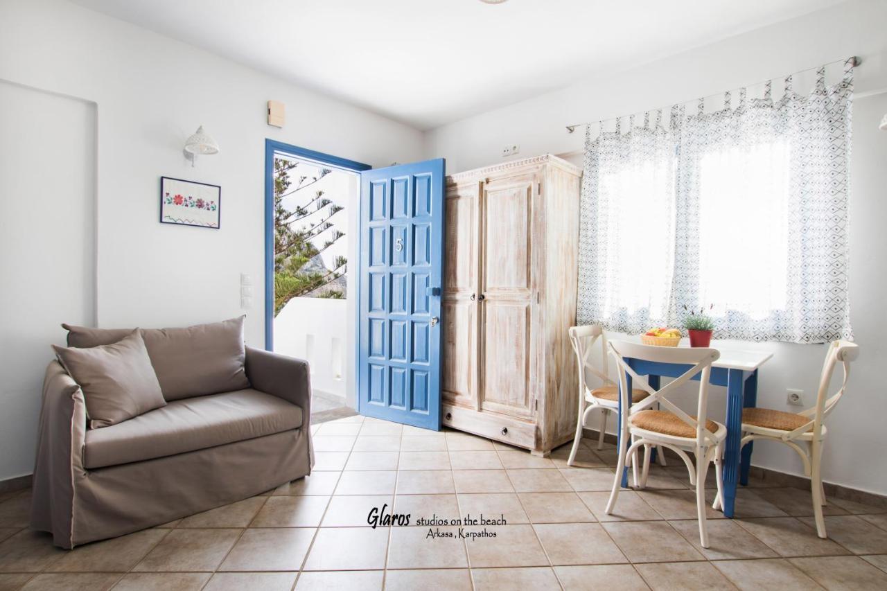 Glaros Luxury Studio On The Beach Appartement Arkasa Buitenkant foto