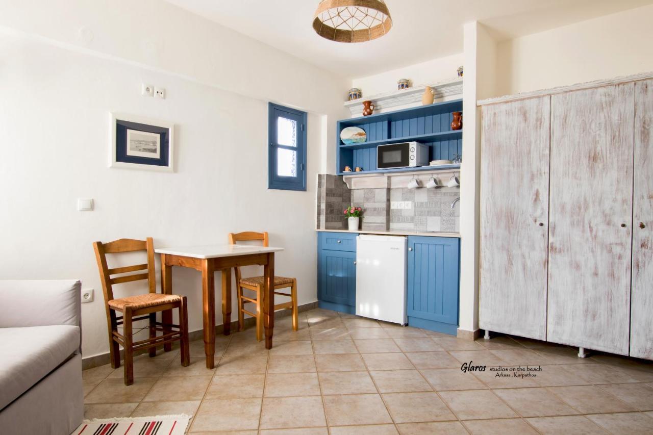 Glaros Luxury Studio On The Beach Appartement Arkasa Buitenkant foto