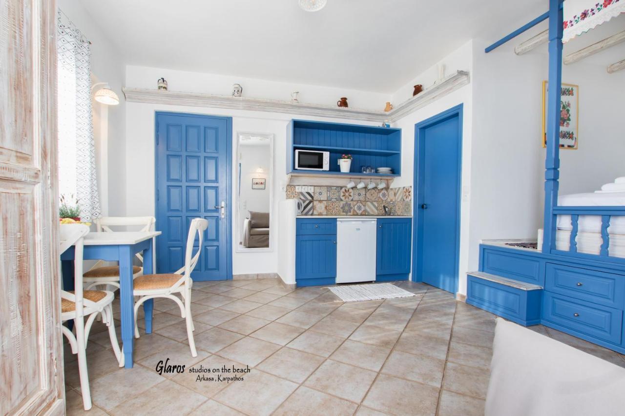 Glaros Luxury Studio On The Beach Appartement Arkasa Buitenkant foto