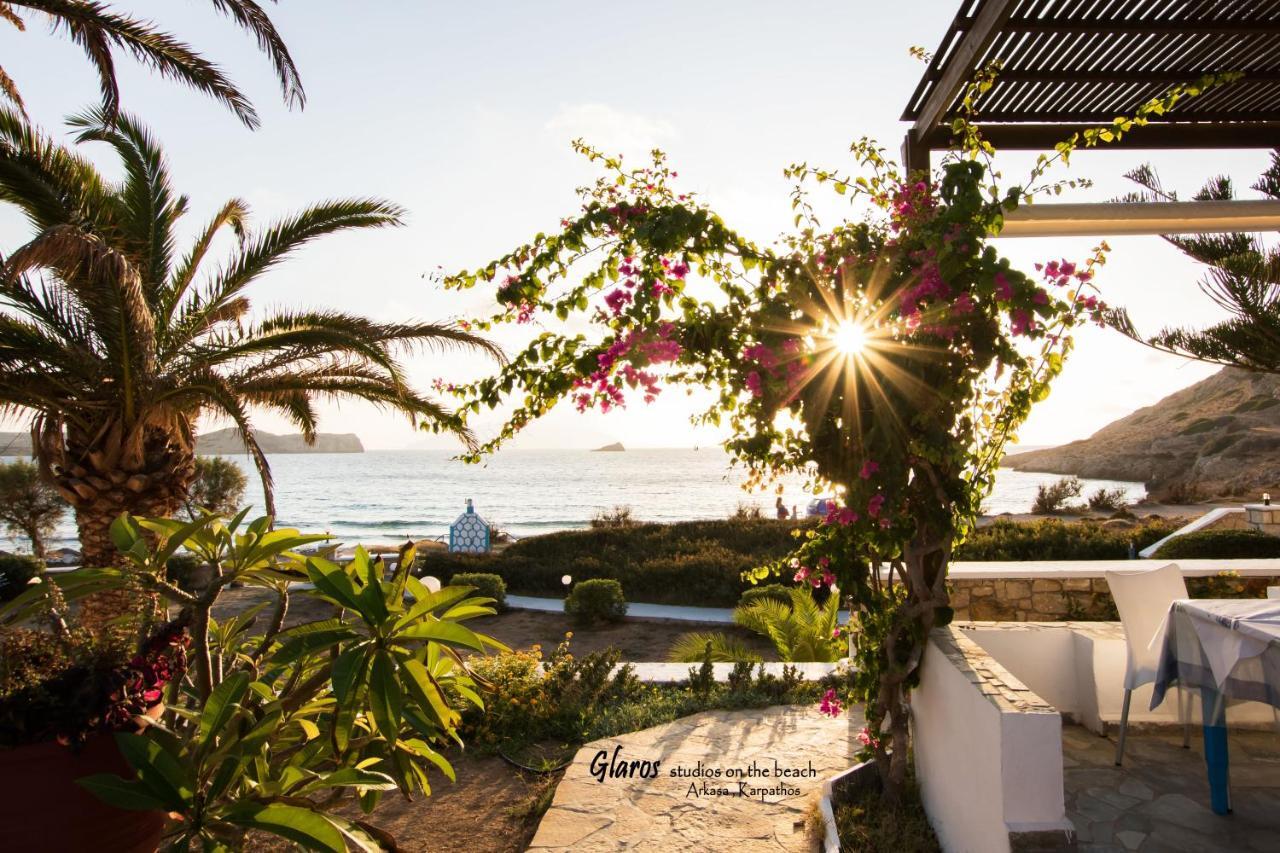 Glaros Luxury Studio On The Beach Appartement Arkasa Buitenkant foto