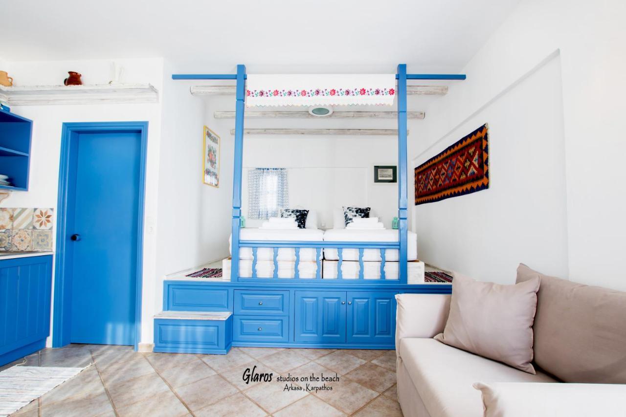 Glaros Luxury Studio On The Beach Appartement Arkasa Buitenkant foto